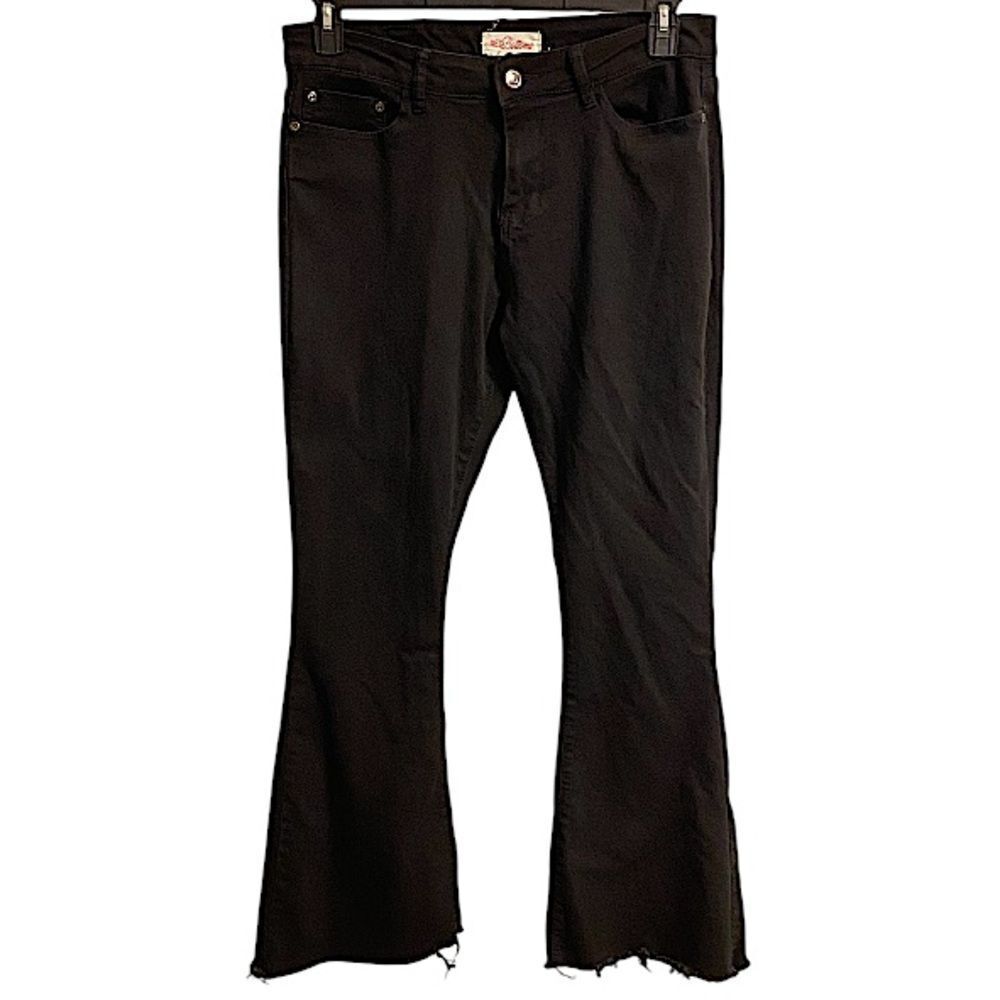 Red Bottoms Womens Size 13/31 Dark Wash Flare Leg Frayed Hem Jeans Bell Bottoms